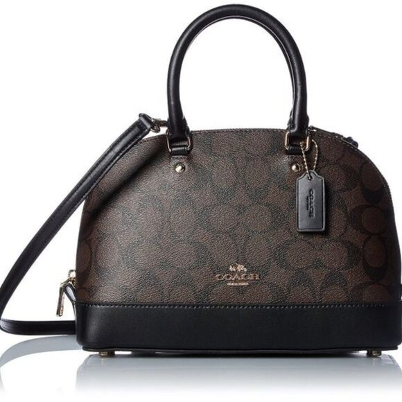 Coach Handbags - Like New Coach Sierra Signature Brown & Black Satchel Purse